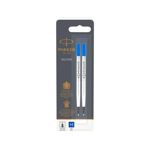 Parker Rollerball Refill Medium Nib, Blue, Pack of 2