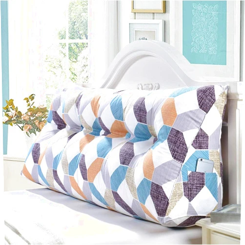 ZHNALIUS Large Soft Comfortable Backrest Headboard King Cushion Pillow for Reading Rest in Twin Bed，Breathable Triangular Wedge Support Positioning backand Back Waist Wall Pillow with Washable Cover