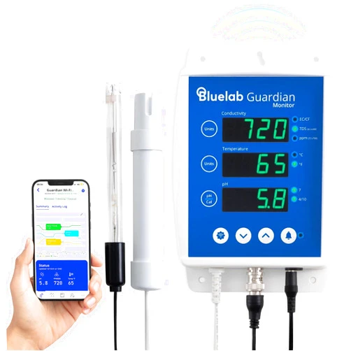 Bluelab Guardian Monitor Wi-Fi for Real-time pH, Temperature, and Conductivity (TDS) Measurements in Water with Calibration, 3 in 1 Digital Nutrient Meter for Hydroponic Systems and Indoor Plant Grow