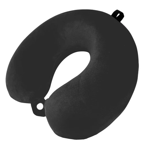 Anmokey Neck Pillow for Airplane Travel, 100% Pure Memory Foam Travel Neck Pillow for Sleeping & Travel Essentials for Neck Rest, Black