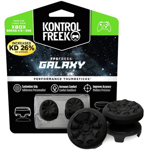 KontrolFreek FPS Freek Galaxy Black for Xbox One and Xbox Series X Controller | 2 Performance Thumbsticks | 1 High-Rise, 1 Mid-Rise | Black (Limited Edition)