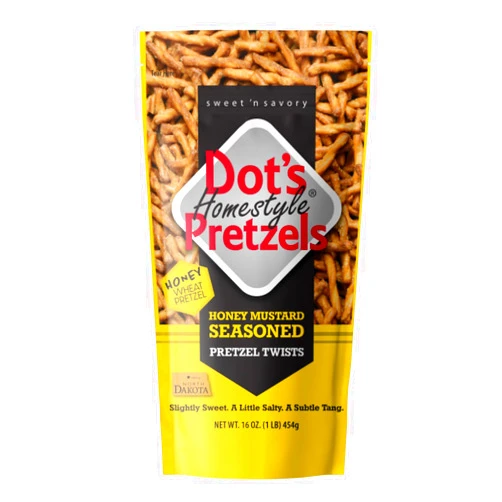 Dot's Homestyle Pretzels Dot's Pretzels Honey Mustard Seasoned Pretzel Twists, Healthy Kids Snacks, 16oz Grocery Sized Bag