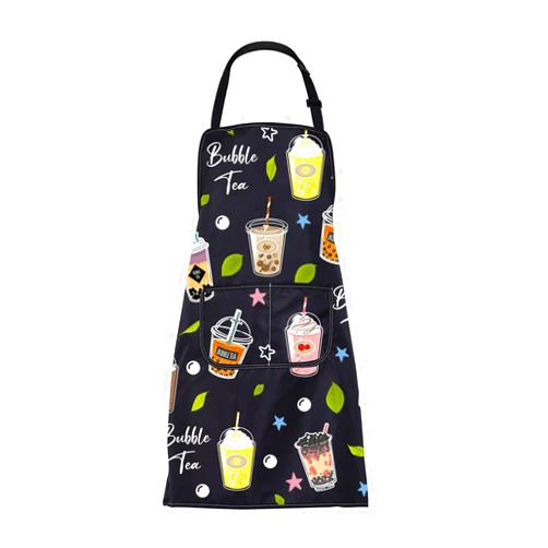 FUSTMW Bubble Tea Apron Bubble Tea Lover Gifts Boba Tea Gifts Bubble Tea Kitchen Cooking Chef Bbq Grill Aprons with Pocket