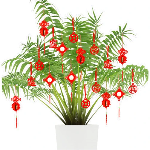 VIOCIWUO Chinese New Year Hanging Decoration 38Pcs, Spring Festival Red Knot Pendant Ornaments Traditional Lucky Fu Copper for Home Office Trees Party Decor