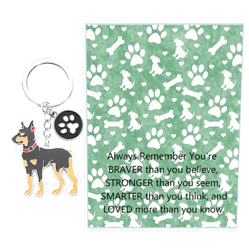 FUSTMW Dog Keychain Gifts for Dog Lovers Puppy Keychain Dog Paw Print Keychain Gifts for Dog Owners Mom Dad Puppy Dog Keyring