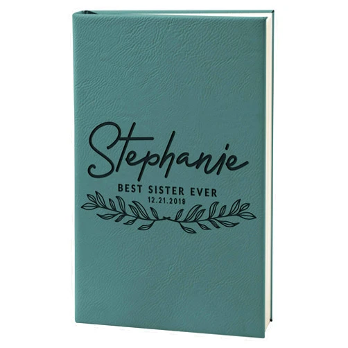 Customization Mill Personalized Leather Journal, Lined Pages - Teal - Notebook for Women, Customized Journals to Write in for Women w Name, Diary for Girls - Birthday, Best Friend, Mom, Sister Gifts