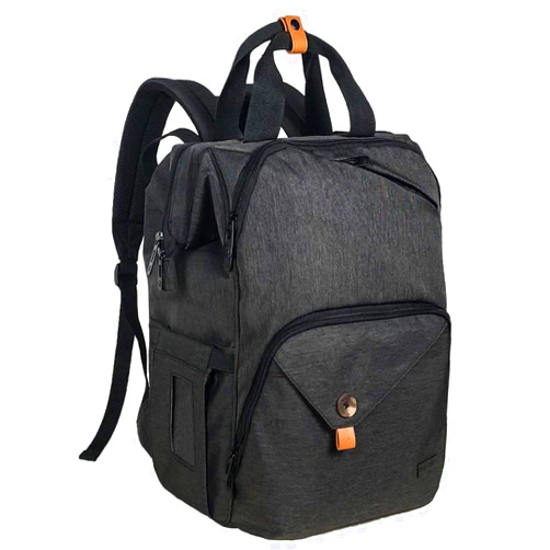 Hap Tim Diaper Bag Backpack,Large Capacity Travel Back Pack Maternity Baby Nappy Changing Bags, Double Compartments with Stroller Straps,Waterproof,Black (US7340-DG)