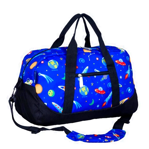 Wildkin Kids Overnighter Duffel Bags for Boys & Girls, Perfect for Early Elementary Sleepovers Duffel Bag for Kids, Carry-On Size & Ideal for School or Overnight Travel Bag (Out of this World)