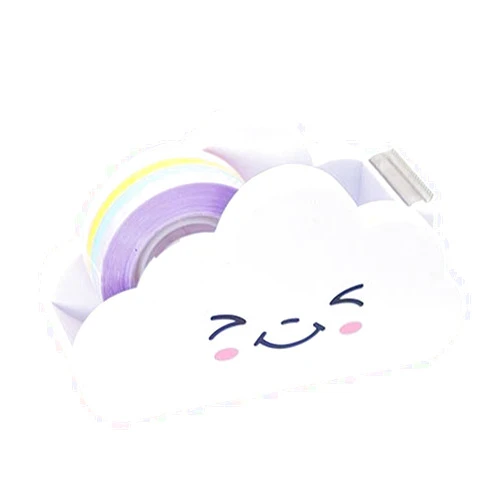 Gadpiparty Cloud Tape Dispenser, Delicate Cartoon Tape Cutter with Rainbow Tape, Plastic Desktop Tape Dispenser for Girls Women Home Office Stationery Supplies
