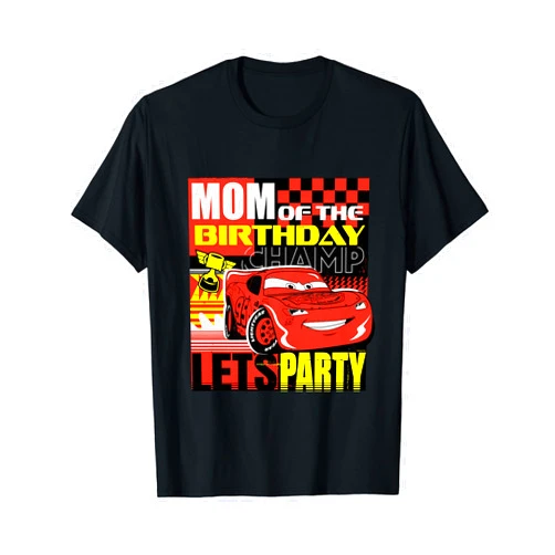 PIXAR Disney and Pixar’s Cars Mom of the Birthday Champ Party T-Shirt