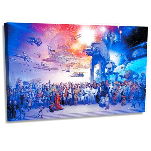 LISIBEI Star Poster War Movie Posters Print on Canvas- Star Fans gifts Canvas Wall Art HD Wall Decoration Painting Picture for Living Room Bedroom Office Framed & Stretched (12”x18’’(30x45cm),Frame,sw-3)