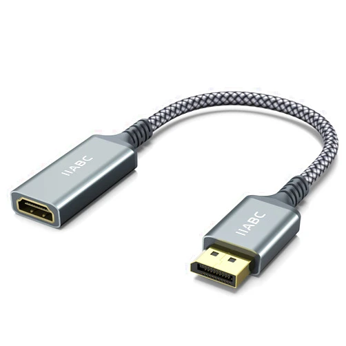 IIABC 4K DisplayPort to HDMI Adapter Cable, Gold-Plated Uni-Directional Display Port PC to HDMI Screen Converter (Male to Female) Compatible for Lenovo, HP, Dell, GPU, AMD, NVIDIA, More Passive
