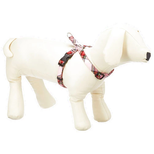 Toto & pal Toto&Pal Royal Tartan Check Neck Harness Pink 15mm