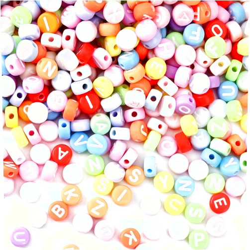 DECYOOL Letter Beads, 700Pcs 4×7mm Acrylic Alphabet Beads Colorful Macaron Round Letter Beads for Bracelet Necklace DIY Jewelry Making