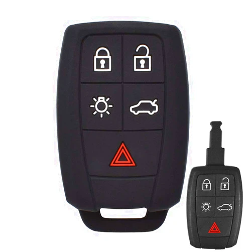 XUKEY 5 Buttons Silicone Key Case Fob For Volvo XC90 C70 S60 D5 V50 S40 C30 Keyless Remote Key Cover Shell Skin Holder Key Sleeve Protector
