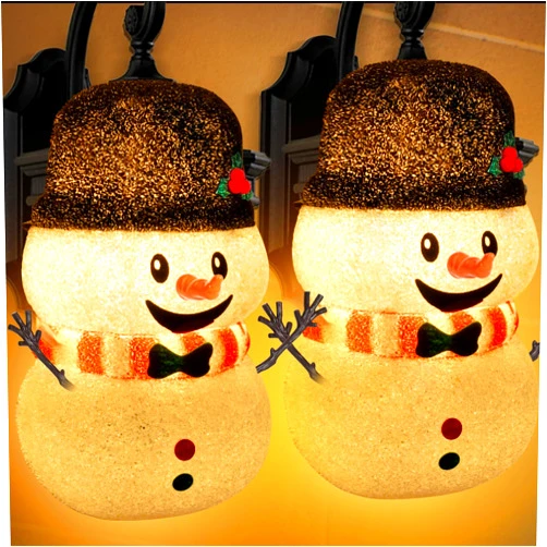NEWBEA 2 Pack Snowman Christmas Porch Light Covers for Porch Lights, Winter Holiday Outdoor Christmas Decorations for Porch Light, Garage Light