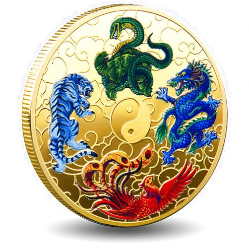 Gimilang Chinese Ancient Mythical Creatures Lucky Coin Lottery Ticket Scratcher Tool - Chinese Good Luck Charms Challenge Coin