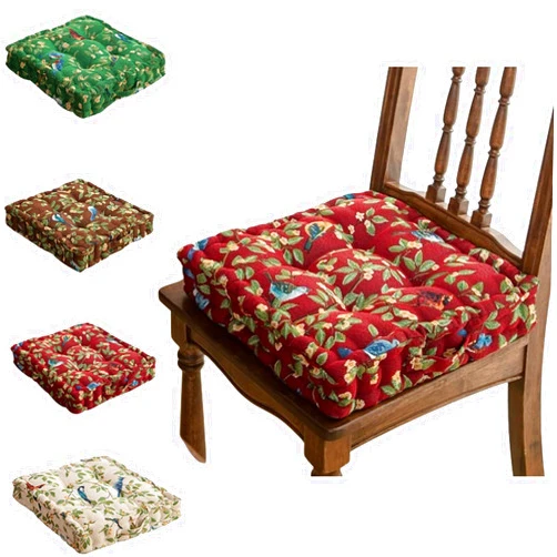 AYGJKIE Chair Cushions Seat Pad Floral Pattern Seat Cushions with Handle Tufted Square Booster Cushion Indoor/Outdoor Comfortable Chair Pads for Kitchen Seat Pads (Color : Red)