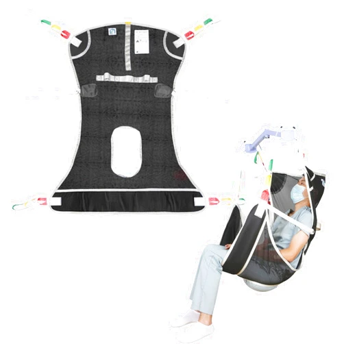 EZ Assistive Hoyer Lift Sling with Commode - Patient Lifting Slings for Transfer - Medical Full Body Straps for Elderly, Bariatric,Disabled,Nursing,Caregiver - SWL 500 lbs (Medium-Black-1 PC)