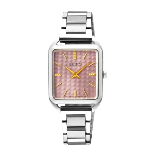 SEIKO Essentials SS Quartz Mauve Pink Dial womens watches