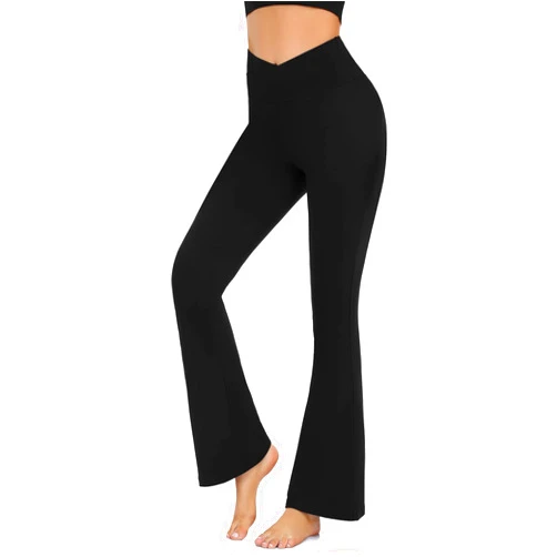 Hi Clasmix Women’s Bootcut Yoga Pants Tummy Control Flare Leggings High Waist Crossover Lounge Bell Bottom Jazz Dress Baseball Pants