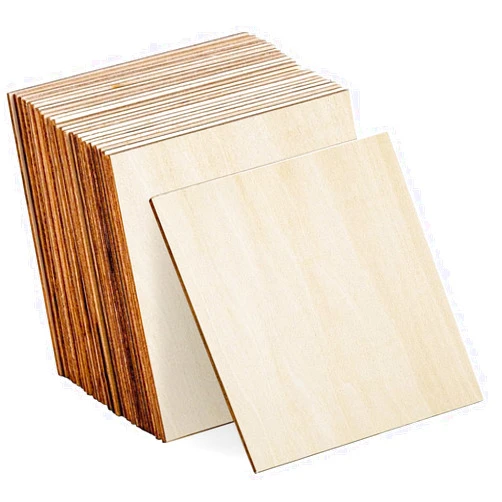 SIWUCHYE 30 Pcs Basswood Sheets, Unfinished Wood, Thin Plywood Wood Sheets for Crafts, Perfect for DIY Projects, Wood Engraving, Wood Burning (100x100x 2mm)