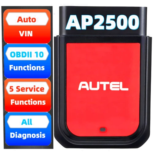Autel MaxiAP AP2500 OBD2 Scanner Bluetooth Code Reader, Auto Scanner Car Scan Tool, Upgraded of AP200/AP200C/AP200H/AP200M, Better AP2500E, 5 DIY servies, 45+ Car Brands, Compatible Android/iOS Phones