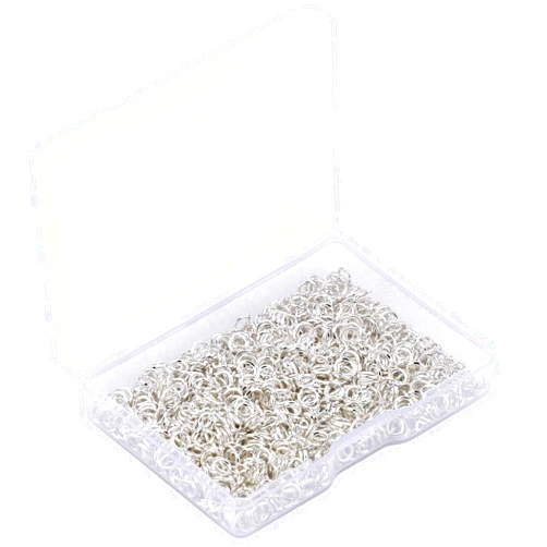 AIEX 1000Pcs 5mm Metal Open Jump Rings, Silver Plated Round Ring Connectors for DIY Jewelry Making Repair Bracelet Necklace