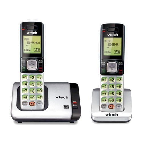 VTech CS6719-2 2-Handset Expandable Cordless Phone with Caller ID/Call Waiting, Handset Intercom & Backlit Display/Keypad, Silver