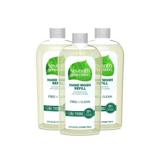 Seventh Generation Hand Soap Refill, Free & Clear Unscented, 24 oz, 3 pack (Packaging May Vary)