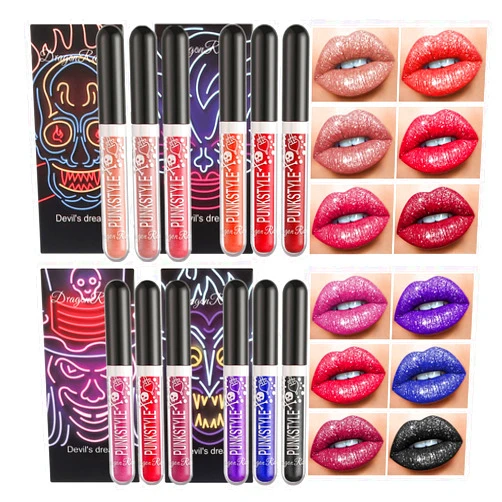 Petansy 12 Pcs Matte Liquid Lipstick Set Lip Makeup, Glitter Diamond Shining Lip gloss 24 Hour Long Lasting Waterproof Halloween Makeup Lipsticks Gift Set for Women
