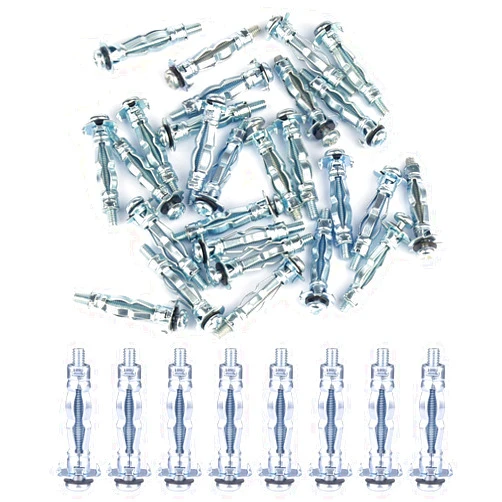 Paick Heavy Duty Hollow Wall Anchors, Paick Zinc Plated Steel Molly Bolt Screws Set for Drywall, Plaster and Tile (30pcs M4x32)