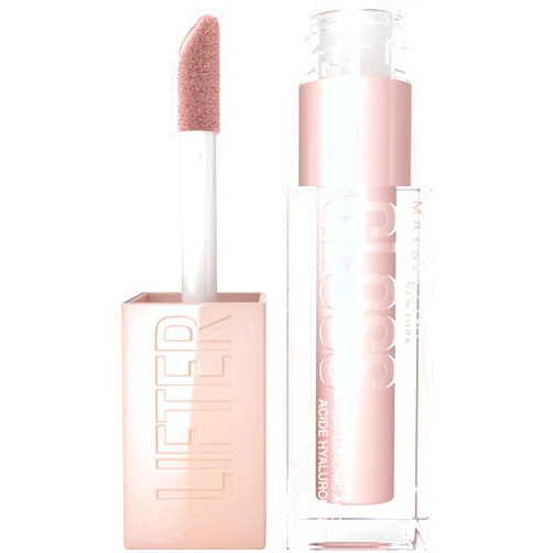 Maybelline Lifter Gloss, Hydrating Lip Gloss with Hyaluronic Acid, Ice, Pink Neutral, 0.18 Ounce