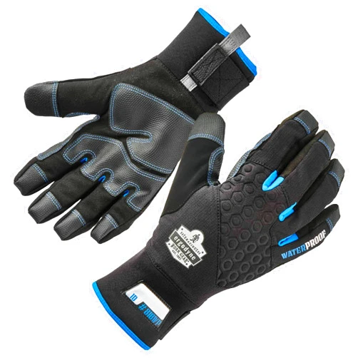 Ergodyne Waterproof Work Gloves, Thermal Insulated, Touchscreen, Enhanced Grip, Ergodyne ProFlex 818WP Black