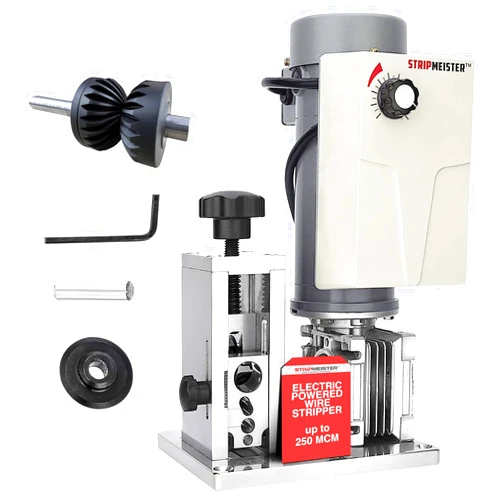 StripMeister Ultimate Wire Stripping Bundle - E250 Machine, Feeder & Blade Replacement Kit - Perfect Solution for Easy Electrical Wire Stripping & Scrap Metal Recycling