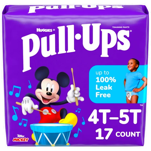 Pull-Ups Boys' Potty Training Pants, Size 4T-5T Training Underwear (38-50 lbs), 17 Count