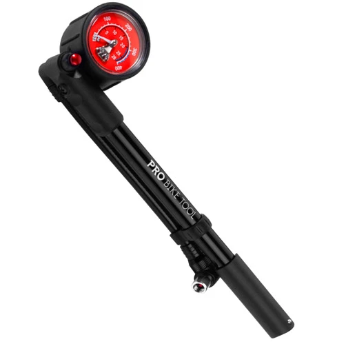 PRO BIKE TOOL Shock Pump for Mountain, Road Bikes and Motorcycle – High Pressure 300 Psi for Front Fork and Rear Bicycle Suspension Air Shocks – Anti-Leak Valve – T-Handle Design – Industrial Gauge
