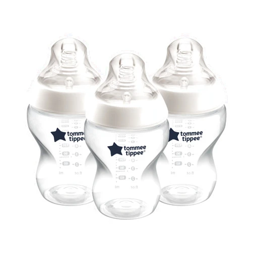 Tommee Tippee Closer to Nature Baby Bottles, Breast-Like Nipples with Anti-Colic Valve, 9oz, 3 Count