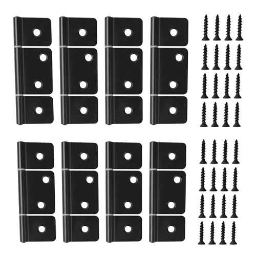 GEAIN Three Leaf Non-Mortised Hinge for Mobile Home & RV Interior 8 Packa Black Door Hinges with Screws
