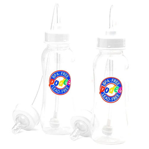 Hands-Free Baby Bottle - Anti-Colic Baby Bottle System 9 oz (2 Pack - Podee Classic) + Replacement Tubing Kit
