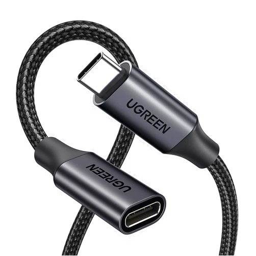 UGREEN USB C Extension Cable, (3.3Ft/10Gbps/100W), USB C 3.2 Extender Nylon Type C Male to Female Cord Charging&Transfer Compatible with PSVR2/Macbook/iPad Pro/USB C Hub/Magsafe Charger/iPhone-Black