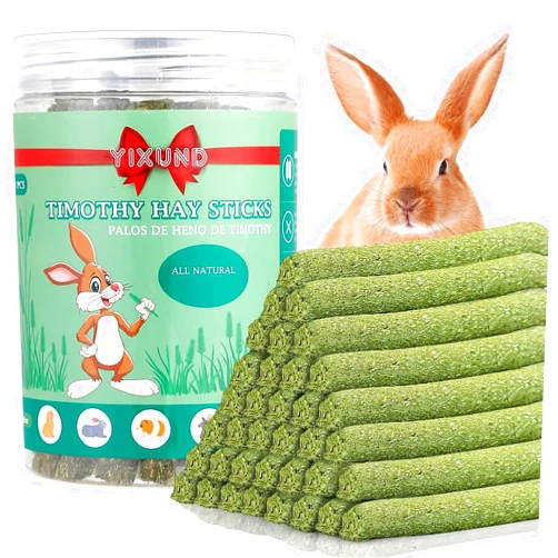 YIXUND Timothy Hay Sticks Treats for Rabbits,40Pcs Bunny Chew Toys Guinea Pig Toys Hamster Toys Molar Teeth Natural Handmade for Chinchilla Rat Gerbil and Other Small Animals