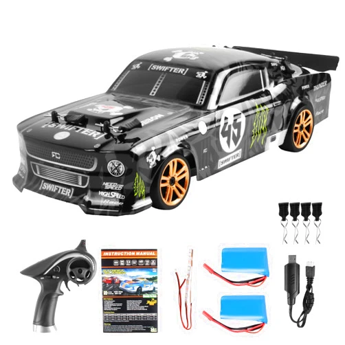 GoolRC RC Drift Car, 1:18 Scale Remote Control Car, 2.4GHz 4WD 30KM/H High Speed RC Racing Car with LED Light Strip and 2 Batteries for Adults and Kids