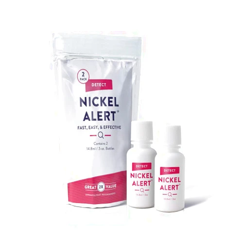 Nickel Smart Nickel Alert - No Nickel - 2 Pack of Nickel Testing Solution for Jewelry, Watches, & Belts, Perform 400+ Tests on Any Metal Objects