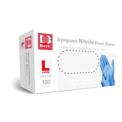 BHH BRIGHT HORIZON HEALTH IGNITE YOUR LIFE Disposable Medical Blue Nitrile Exam Gloves - Latex-Free & Powder-Free (100ct) - Large