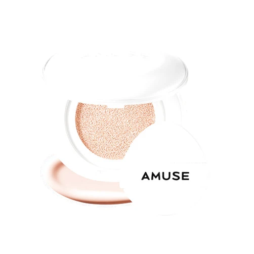 AMUSE SEOUL Ceramic Skin Perfector Cushion Foundation (01 PORCELAIN), Flawless Coverage, Semi Matte Glow, Long Lasting, Lightweight Satin Finish, Vegan, Korean Beauty Makeup (15g / 0.52oz.)