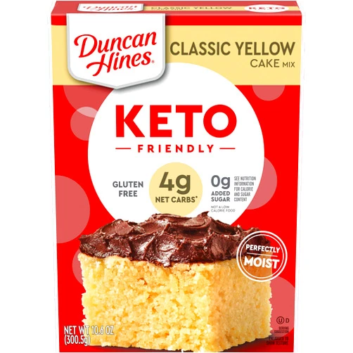 Duncan Hines Keto Friendly Classic Yellow Cake Mix, Gluten Free, Zero Sugar Added, 10.6 oz.