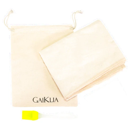 FreAire Bakers Bread Dough Couche - 26 x 34 Inch Large Heavy Duty 100% Thick Cotton Proofing Cloth for Baguette French Loaves - Complete with Dough Cutter and Spatula