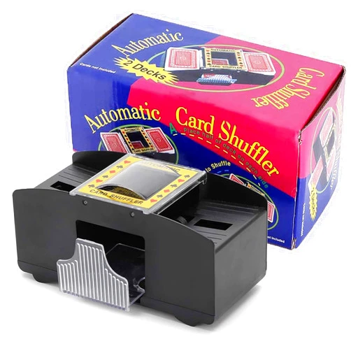 AudeRhine Automatic Card Shuffler 1-2 Deck, Quick Shuffle Battery-Operated Poker Shuffler, Playing Card Shuffler for Poker, Home Card Game, UNO, Five Crowns, Blackjack, Phase10, Party Club Card Game
