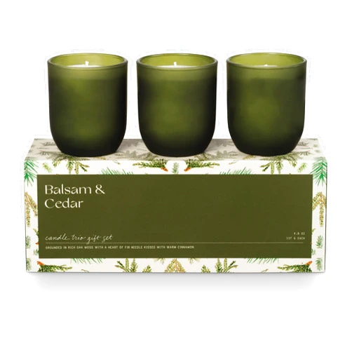 ILLUME Candle Trio Gift Set, Balsam & Cedar